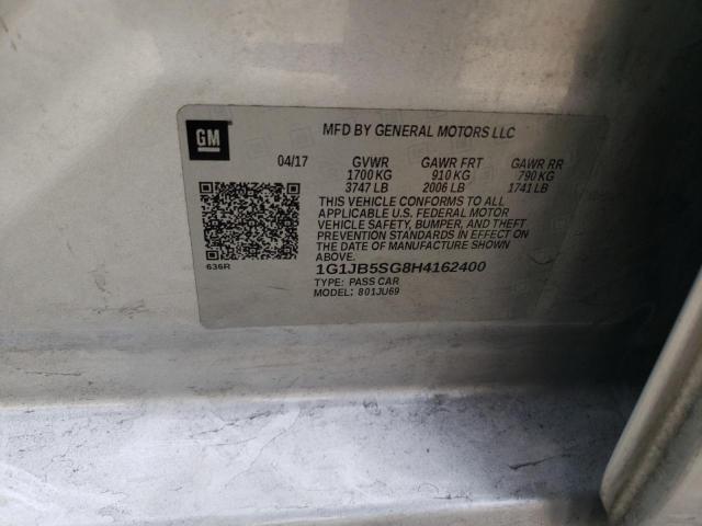 1G1JB5SG8H4162400 - 2017 CHEVROLET SONIC LS SILVER photo 12