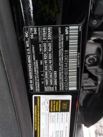 4JGDA5HB0EA428018 - 2014 MERCEDES-BENZ ML 350 4MATIC BLACK photo 13