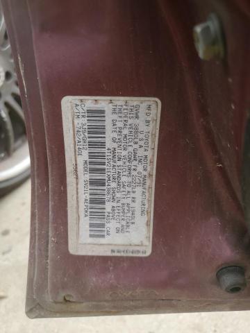 4T1SV21EXMU438678 - 1991 TOYOTA CAMRY DLX წითელი ფოტო 12