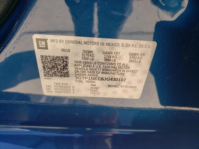 3GTP1NEC6JG430107 - 2018 GMC SIERRA C1500 SLT BLUE photo 12