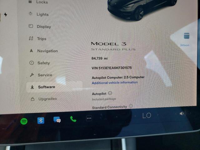 5YJ3E1EA6KF301575 - 2019 TESLA MODEL 3 Siyah fotoğraf 9