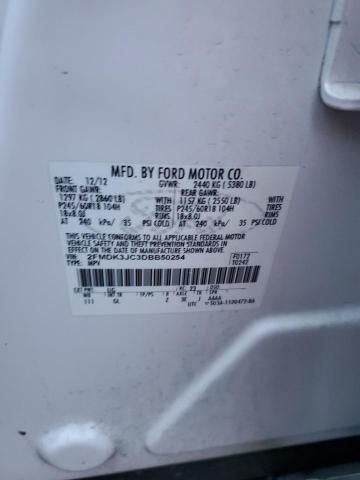 2FMDK3JC3DBB50254 - 2013 FORD EDGE SEL WHITE photo 13