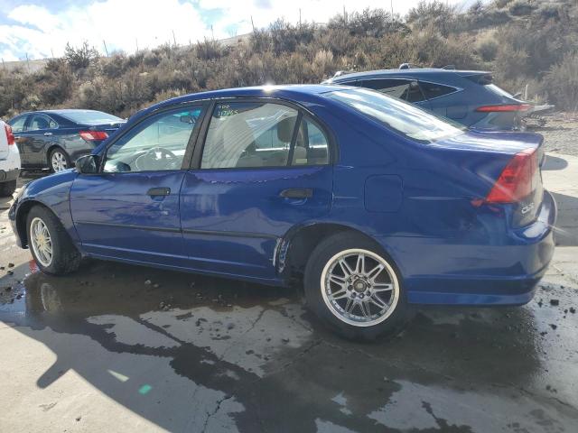 1HGES16305L026399 - 2005 HONDA CIVIC DX VP BLUE photo 2