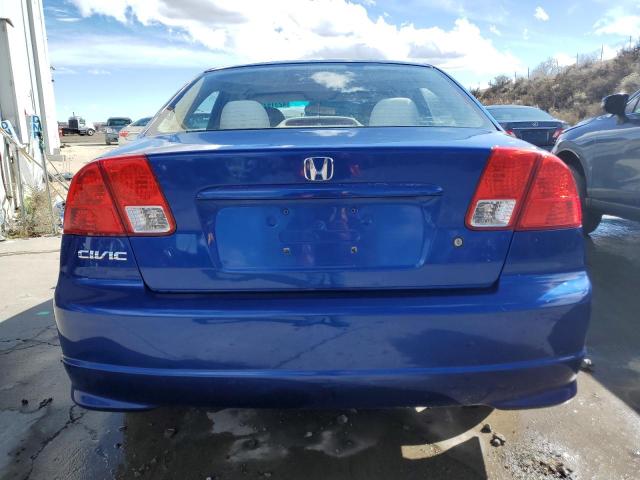 1HGES16305L026399 - 2005 HONDA CIVIC DX VP ლურჯი ფოტო 6
