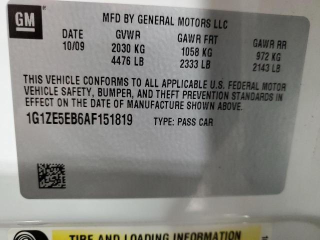 1G1ZE5EB6AF151819 - 2010 CHEVROLET MALIBU LTZ თეთრი ფოტო 12