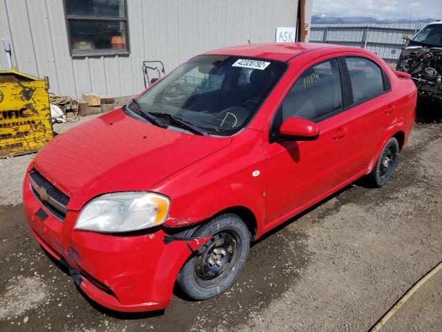 KL1TD56687B170929 - 2007 CHEVROLET AVEO BASE RED photo 2