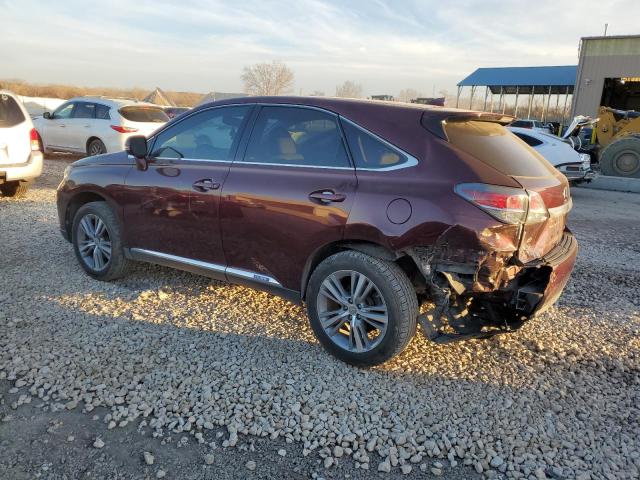 2T2ZB1BAXFC002720 - 2015 LEXUS RX 450H MAROON photo 2