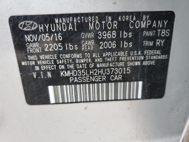 KMHD35LH2HU373015 - 2017 HYUNDAI ELANTRA GT SILVER photo 13