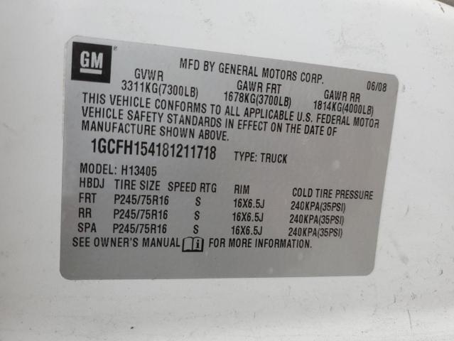 1GCFH154181211718 - 2008 CHEVROLET EXPRESS G1 WHITE photo 13