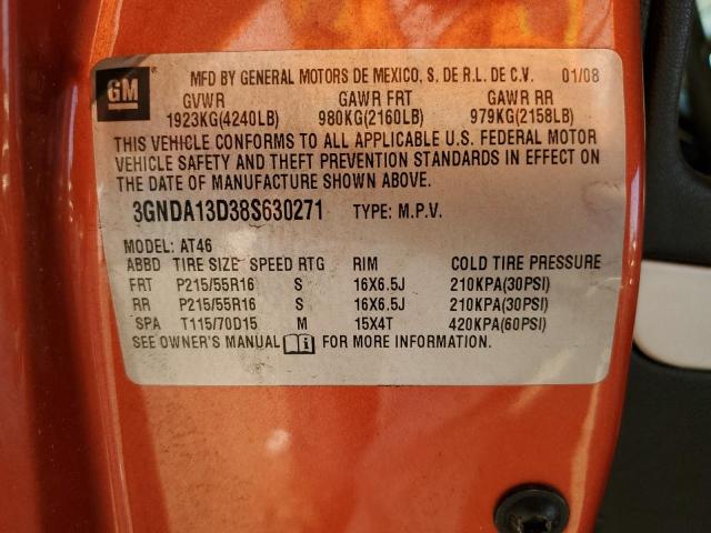 3GNDA13D38S630271 - 2008 CHEVROLET HHR LS 橙色 照片 13