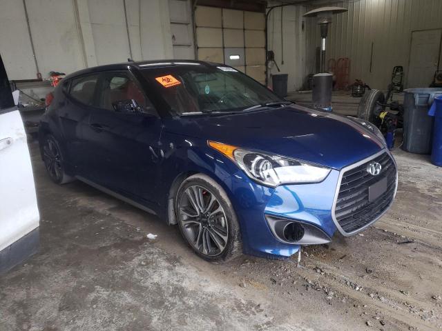 KMHTC6AE0HU318282 - 2017 HYUNDAI VELOSTER TURBO BLUE photo 4