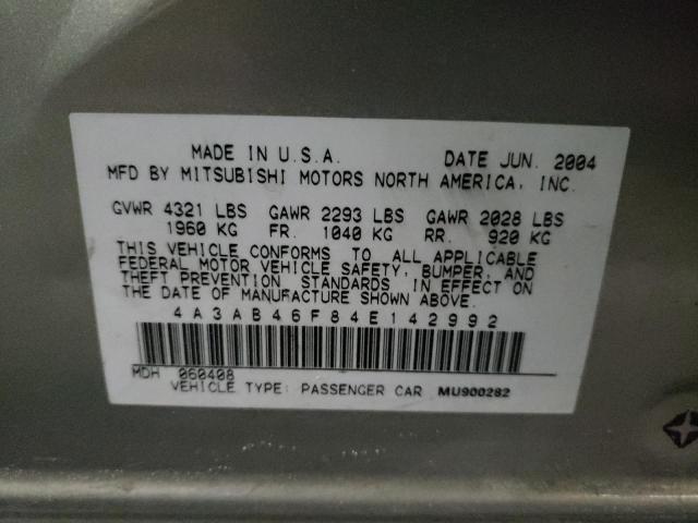 4A3AB46F84E142992 - 2004 MITSUBISHI GALANT ES HIGH SILVER photo 12