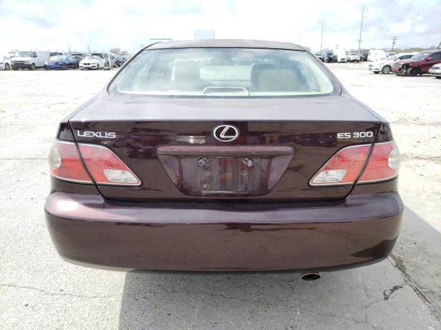 JTHBF30G120082358 - 2002 LEXUS ES 300 BURGUNDY photo 6