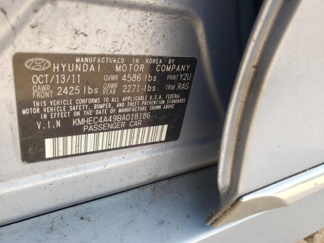 KMHEC4A49BA018186 - 2011 HYUNDAI SONATA HYBRID BLUE photo 12