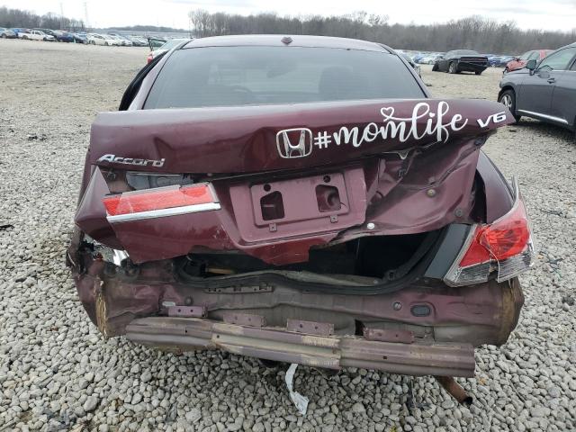 1HGCP3F82CA028440 - 2012 HONDA ACCORD EXL BURGUNDY photo 6