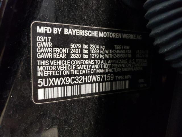 5UXWX9C32H0W67159 - 2017 BMW X3 XDRIVE28I BLACK photo 13