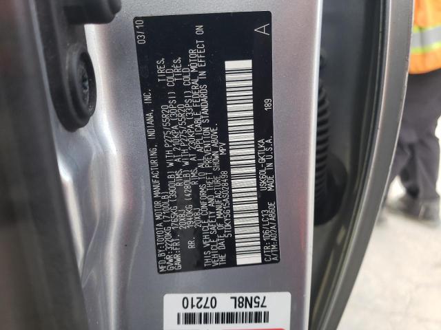 5TDKY5G15AS028498 - 2010 TOYOTA SEQUOIA LIMITED SILVER photo 14
