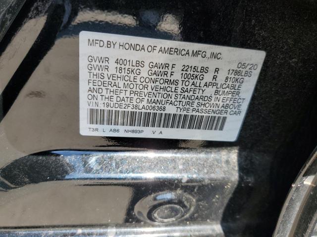 19UDE2F38LA006368 - 2020 ACURA ILX BLACK photo 12