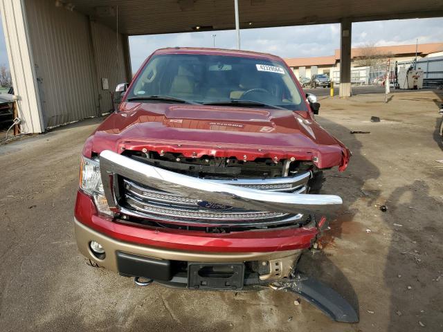 1FTFW1EF0DKF24769 - 2013 FORD F150 SUPERCREW RED photo 5