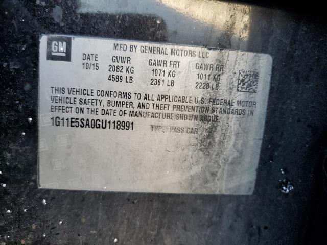 1G11E5SA0GU118991 - 2016 CHEVROLET MALIBU LIM LTZ 黑色 照片 12