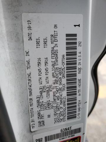 5TFRZ5CN2LX090121 - 2020 TOYOTA TACOMA ACCESS CAB თეთრი ფოტო 13