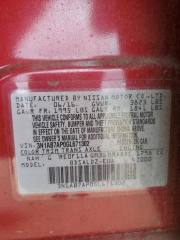 3N1AB7AP0GL671302 - 2016 NISSAN SENTRA S RED photo 12