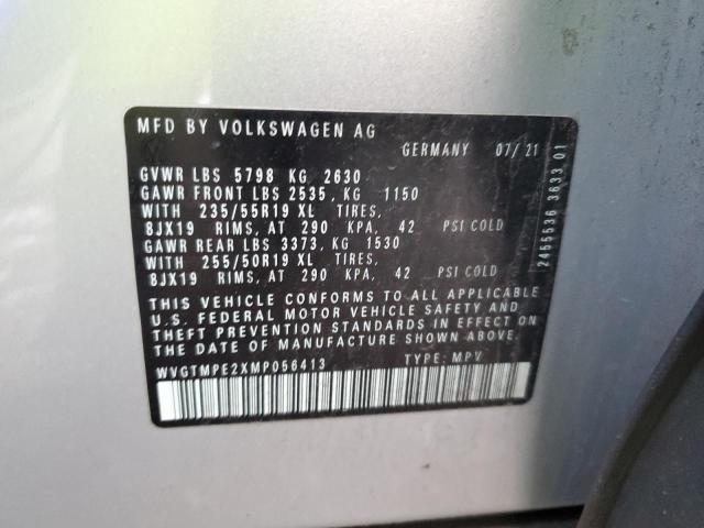 WVGTMPE2XMP056413 - 2021 VOLKSWAGEN ID.4 PRO S 银色 照片 12