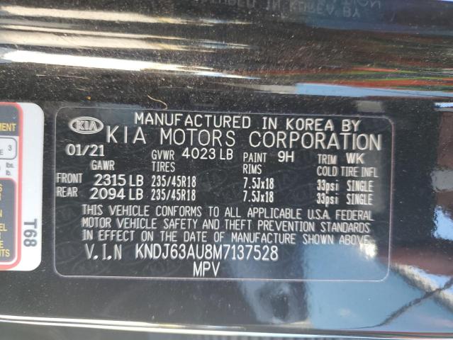 KNDJ63AU8M7137528 - 2021 KIA SOUL GT LINE BLACK photo 12