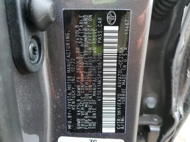 4T1S11AK5PU106700 - 2023 TOYOTA CAMRY SE NIGHT SHADE GRAY photo 12