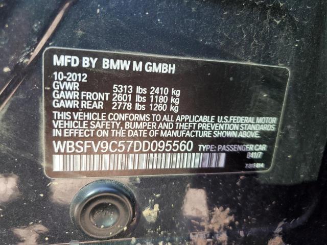 WBSFV9C57DD095560 - 2013 BMW M5 GRAY photo 12