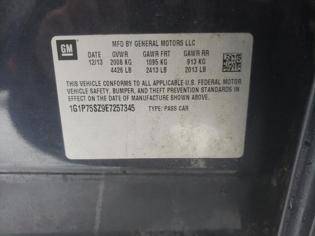 1G1P75SZ9E7257345 - 2014 CHEVROLET CRUZE BLACK photo 12