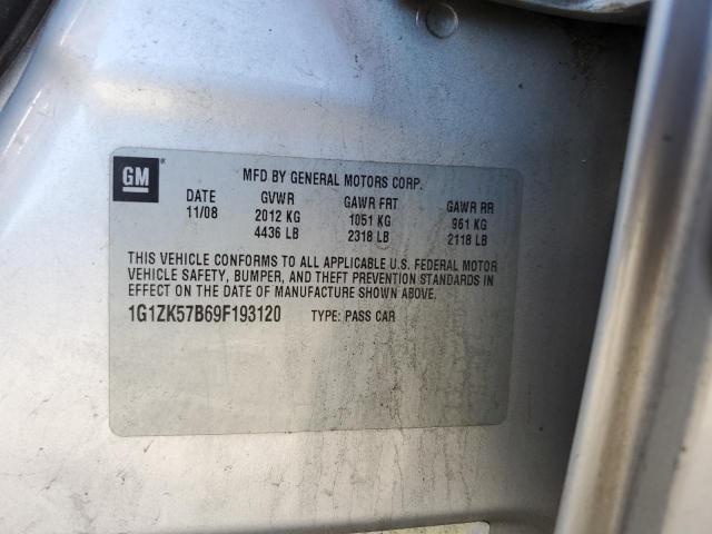 1G1ZK57B69F193120 - 2009 CHEVROLET MALIBU LTZ 银色 照片 12