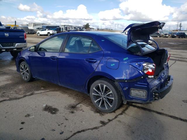 5YFBURHEXHP647833 - 2017 TOYOTA COROLLA L BLUE photo 2