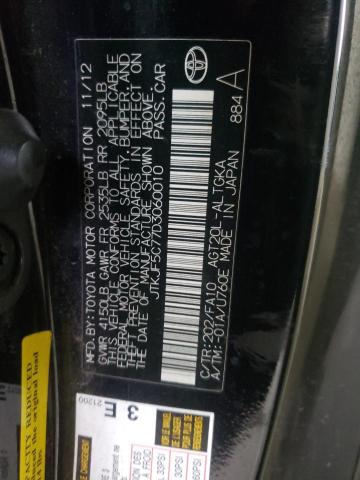 JTKJF5C77D3060010 - 2013 TOYOTA SCION TC 黑色 照片 13