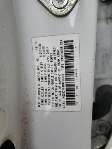 1HGCR2F89GA026503 - 2016 HONDA ACCORD EXL WHITE photo 12