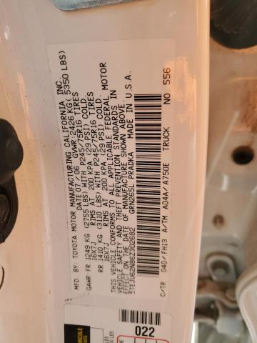 5TEJU62N86Z302682 - 2006 TOYOTA TACOMA DOUBLE CAB PRERUNNER WHITE photo 12