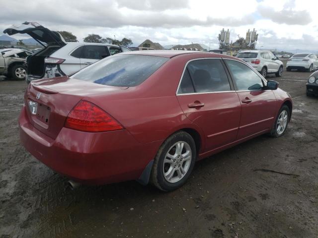 1HGCM56337A194576 - 2007 HONDA ACCORD SE BURGUNDY photo 3