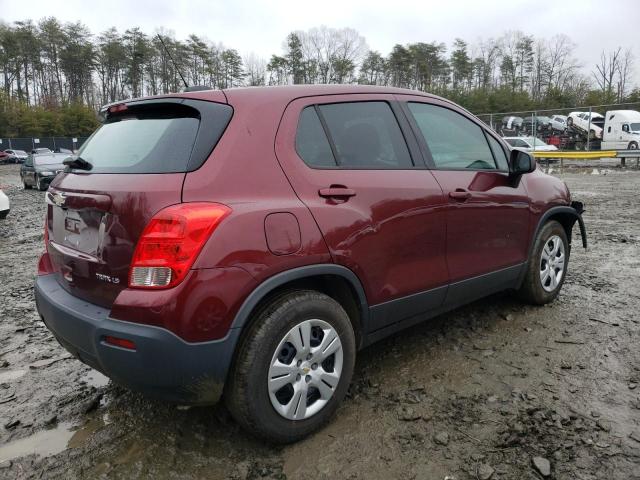 3GNCJKSBXGL265033 - 2016 CHEVROLET TRAX LS BURGUNDY photo 3