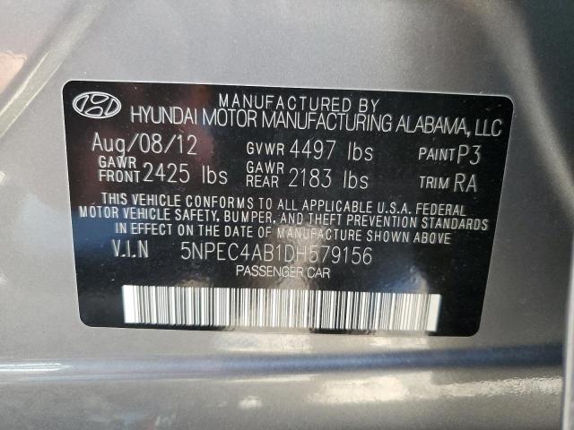 5NPEC4AB1DH579156 - 2013 HYUNDAI SONATA SE GRAY photo 12