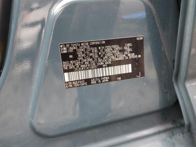 JTLZE4FE1A1108257 - 2010 TOYOTA SCION XB BLUE photo 12