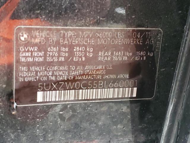 5UXZW0C55BL660001 - 2011 BMW X5 XDRIVE35D BLACK photo 13