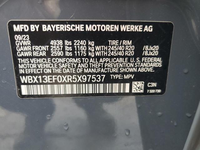 WBX13EF0XR5X97537 - 2024 BMW X1 M35I BLUE photo 13