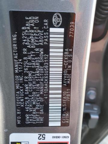 4T1DAACK6SU563112 - 2025 TOYOTA CAMRY XSE SILVER photo 12