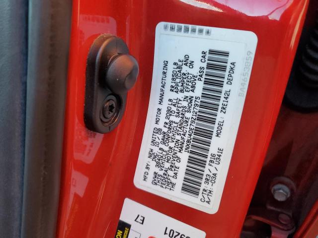 1NXBU40E79Z127975 - 2009 TOYOTA COROLLA BASE RED photo 12