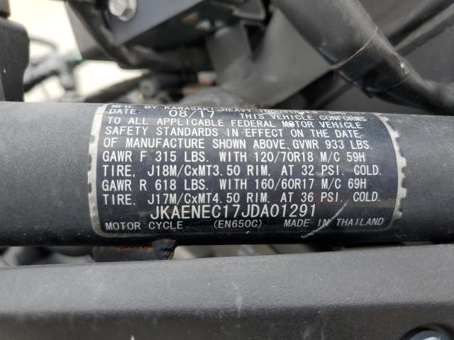 JKAENEC17JDA01291 - 2018 KAWASAKI EN650 C WHITE photo 10
