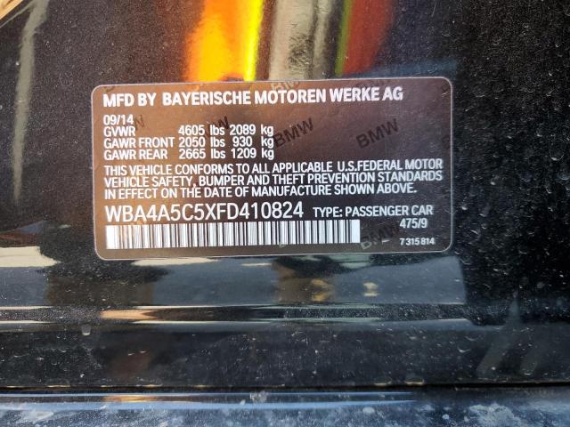 WBA4A5C5XFD410824 - 2015 BMW 428 I GRAN COUPE BLACK photo 12