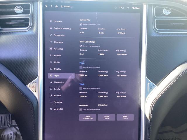 5YJSA1E25HF215876 - 2017 TESLA MODEL S შავი ფოტო 8