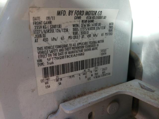 1FT7W2BT8CEA31682 - 2012 FORD F250 SUPER WHITE photo 12