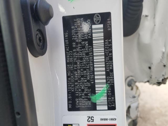 4T1G11AK8PU826157 - 2023 TOYOTA CAMRY SE NIGHT SHADE WHITE photo 12