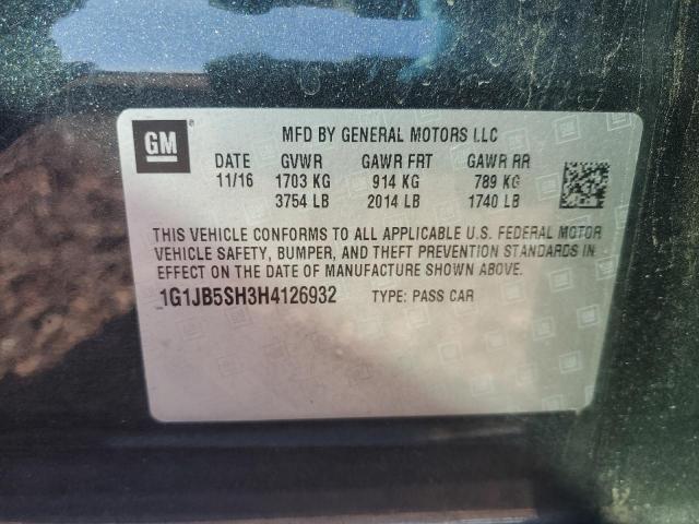 1G1JB5SH3H4126932 - 2017 CHEVROLET SONIC LS 石墨色 照片 12